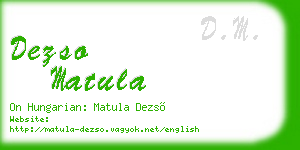 dezso matula business card