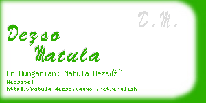 dezso matula business card